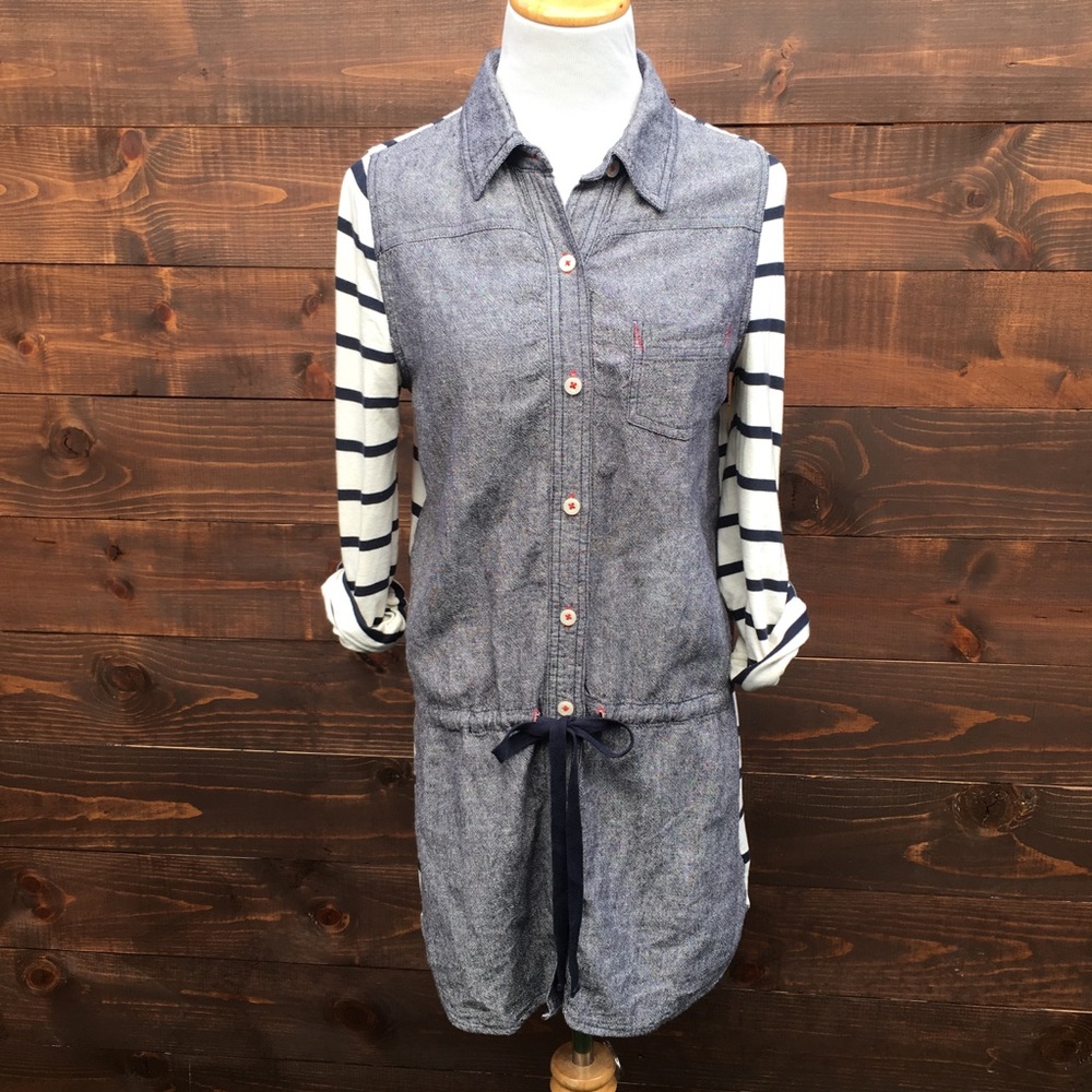 Anthropologie Postmark Stripped Draw String Dress